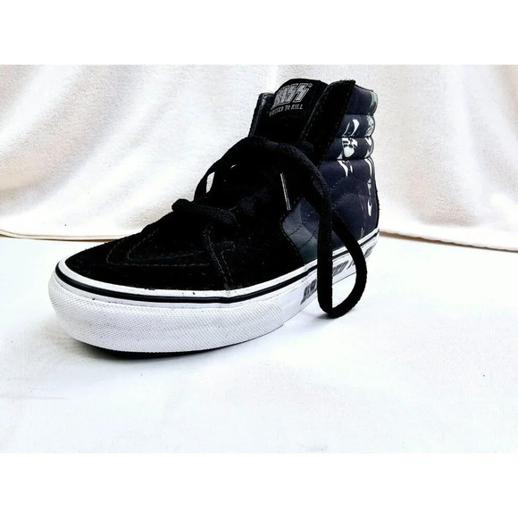 Vans Size Men's 6 Women's 7.5 Black KISS Dressed to Kill Hi Lace sneakers NEW - Picture 2 of 16